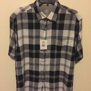 Men's New Bugatchi Uomo Shaped fit SS Plaid